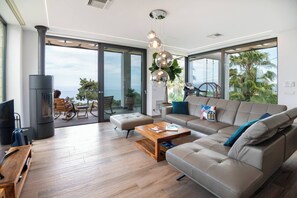 TV, fireplace - Blue Skyline Magnificent Villa, By Hellocrete (Vamos)