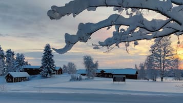 Utsikt mot landet från boendet