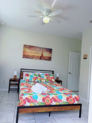1 bedroom, iron/ironing board, bed sheets