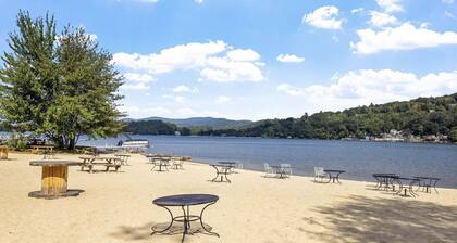 Modern family-friendly home with private beach access on Newfound Lake