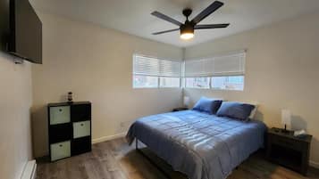 2 bedrooms, iron/ironing board, travel crib, WiFi (free)
