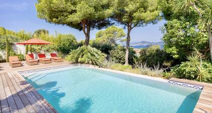 Loue Belle Villa Presquîle DE Giens VUE MER -5 Chambres -piscine À Débordement