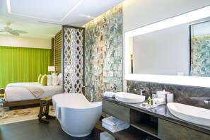 Suite, 2 Bedrooms, Pool View | Bathroom | Separate bathtub and shower, free toiletries, hair dryer, slippers - Garza Blanca Resort and Spa Cancun (Punta Sam)