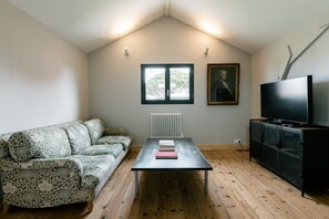 TV, ping pong, books, music library