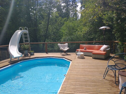 Bainbridge Island Dome Tent on a Farm with a Pool