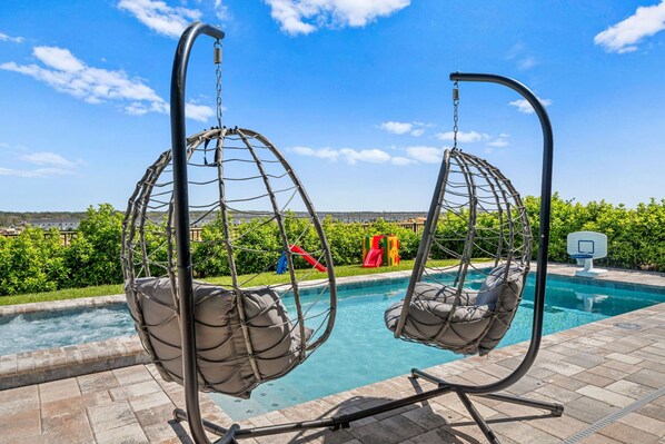 Pool - Fabulous Luxury Vacation Villa Close To Disney With hot Tub, Heated Pool & Movie (Kissimmee)