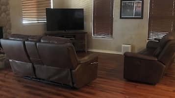 Smart TV, fireplace, video games