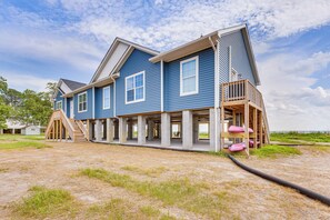 Exterior - Private Beach & Deck: Bayfront Home in Hayes! (Hayes)