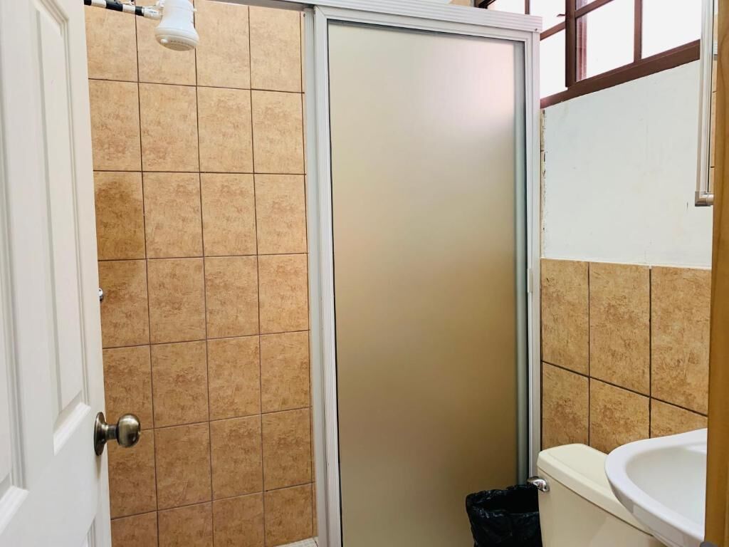 Dusche, Handtücher, Seife, Shampoo