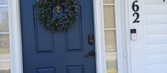 Cheerful 4 bedroom home with fireplace.

