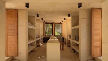 Luxury Villa | Private kitchen | Mini-fridge, microwave, oven, stovetop