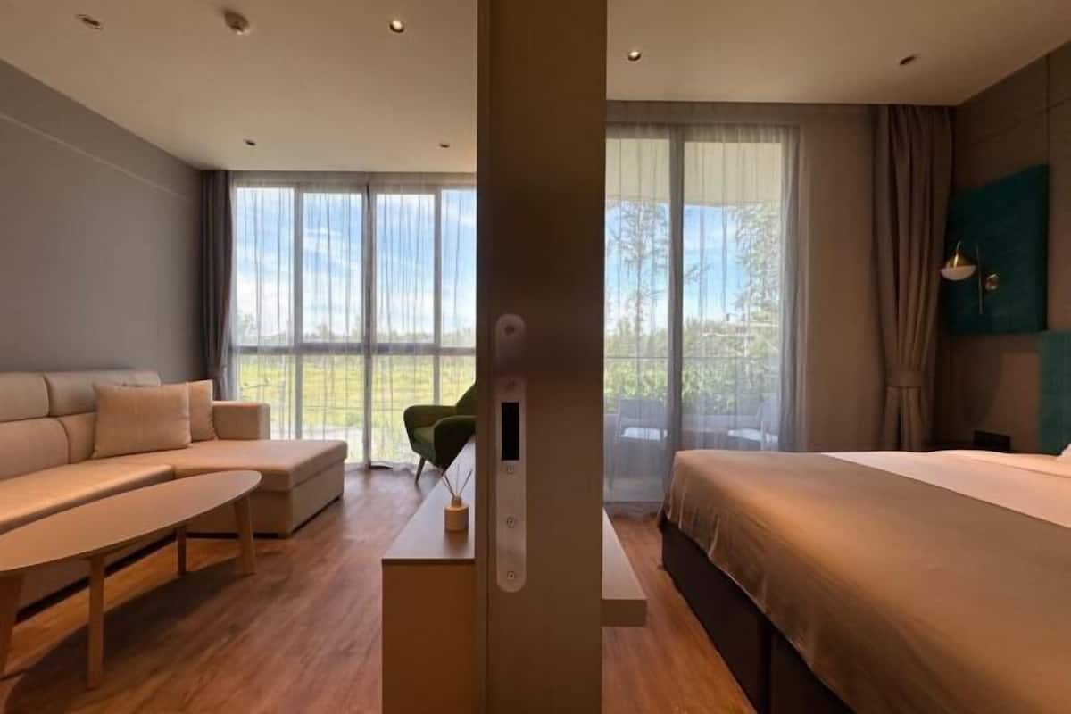 In-room safe, blackout curtains, iron/ironing board, bed sheets