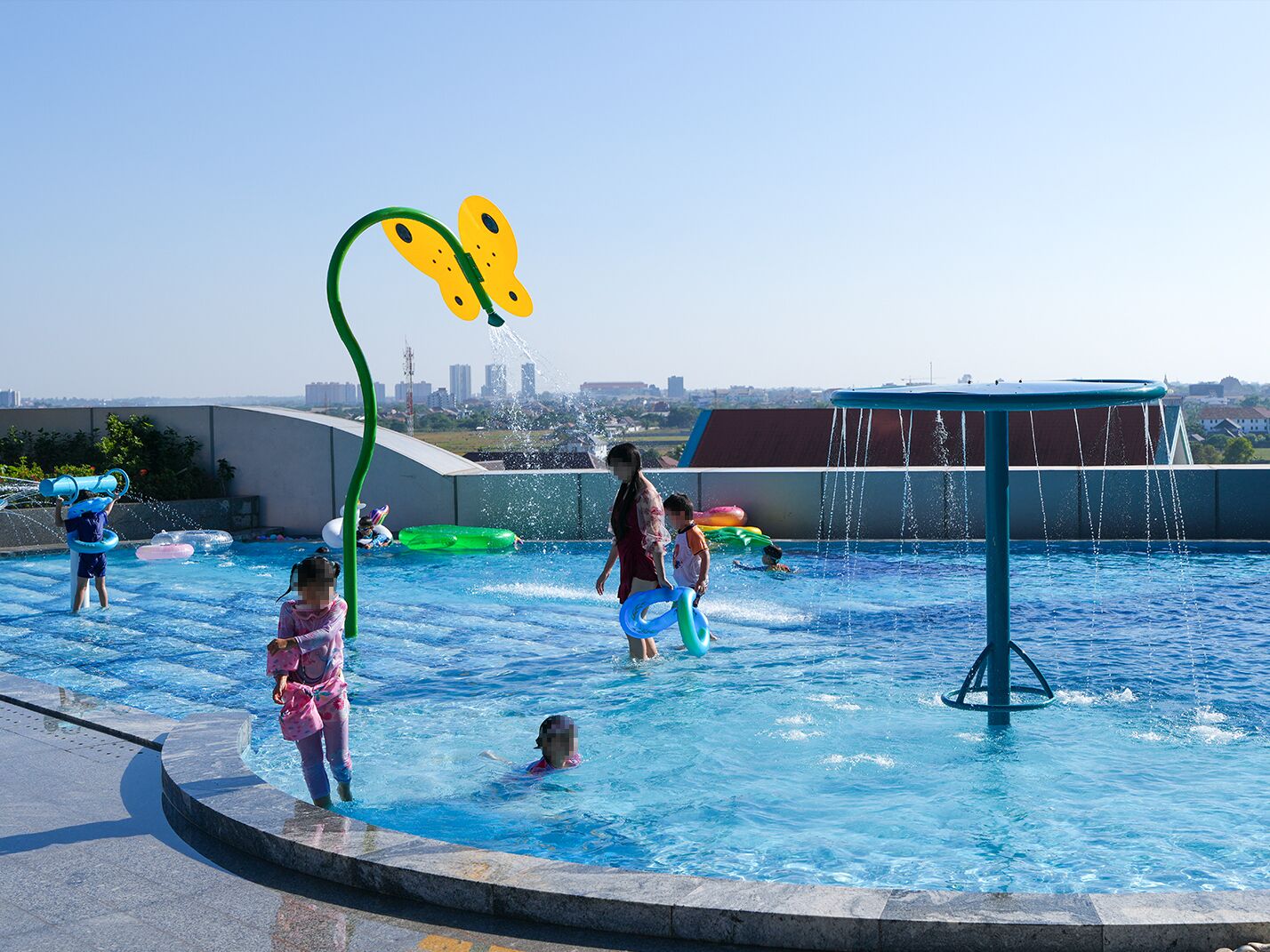 2 outdoor pools, open 7:00 AM to 10:00 PM, pool umbrellas, sun loungers