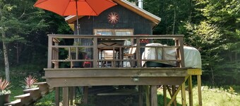 off-the-grid tiny house cabin AND yurt in Livingston Manor, NY