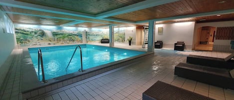 Indoor pool, a heated pool