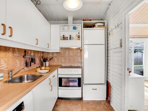 Fridge, oven, dishwasher, high chair