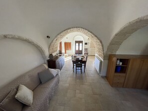 Smart TV, chimenea y libros 