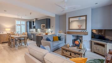 Smart TV, fireplace