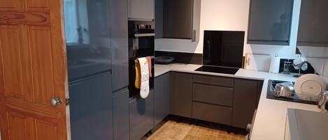 Fridge, microwave, oven, toaster