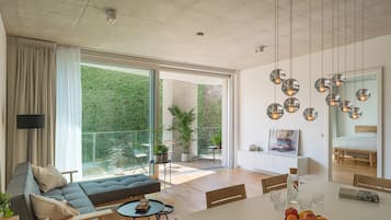 Garden Loft 80 | Opholdsområde | Bøger, MP3-dockingstation, gulvvarme, kontorer