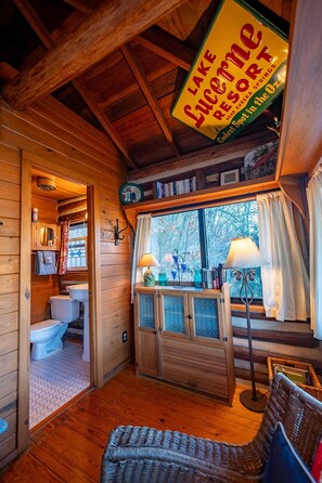 Shower, hair dryer, towels, shampoo