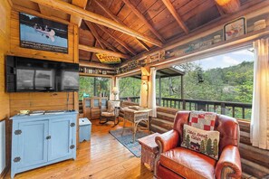 TV, caminetto, lettore DVD, studio