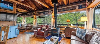 Peaceful Historic Cabin on Lake Lucerne, Fireplace