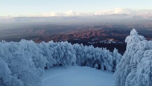 A snowy landscape with trees covered in frost, a clear sky, and distant mountains. - Hotel Parco dei Faggi - Monte Amiata (Seggiano)
