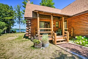 House (2 Bedrooms) | Front of property - Waterfront Lake Leelanau Log Cabin w/ Private Dock (Lake Leelanau)