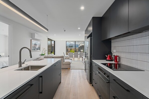 Fridge, microwave, dishwasher, toaster