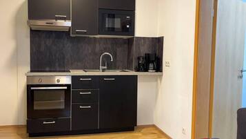 Apartment | Private kitchen | Fridge, microwave, oven, stovetop