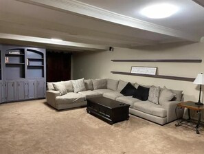 Smart TV, fireplace, video games, ping pong