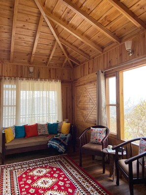 TV, books - A wooden cottage in an fruits orchard facing Himalayas
(Ramgarh)