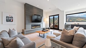 TV, fireplace - Perched High in Vail | Forever View Retreat (Vail)