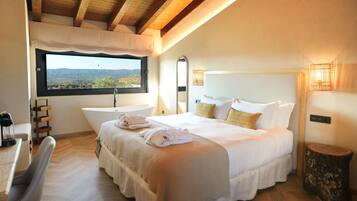 Habitació de luxe | 1 dormitori, caixa forta a l'habitació i escriptori