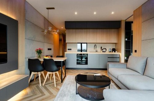 SKY Home- Wood Penthouse -Manufaktura, Parking, Klimatyzacja, Dostęp na Kod