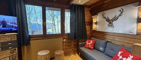 Télévision, cheminée