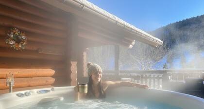 LE GRAND CERF Chalet en rondins avec SPA Jacuzzi