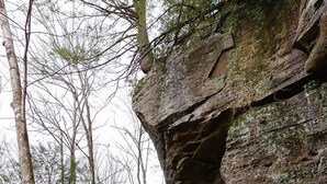 A natural rock formation in a forest. - “Climber's Den” Rare Cliffside Stay w/ HotTub RRG (Campton)