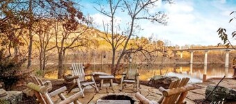 Luxury Riverfront Lodge Fishing, Hot Tub & White River Access and Ozark Views”
