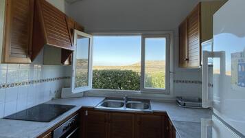 Microwave, oven, stovetop, coffee/tea maker