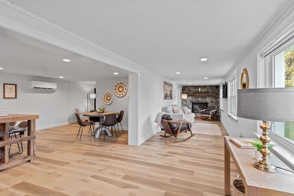 Smart TV, chimenea y reproductor de DVD