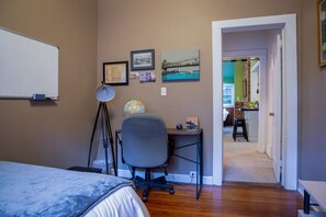 2 bedrooms, desk, iron/ironing board, travel cot