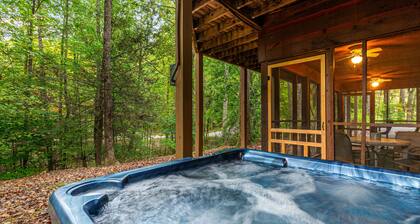 Smoky Mtn cabin w/ hot tub, firepit, game room, deck, & free attraction tickets