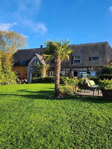 Maison vue mer Avec Pool House et spa de Nage Entre Deauville et Honfleur