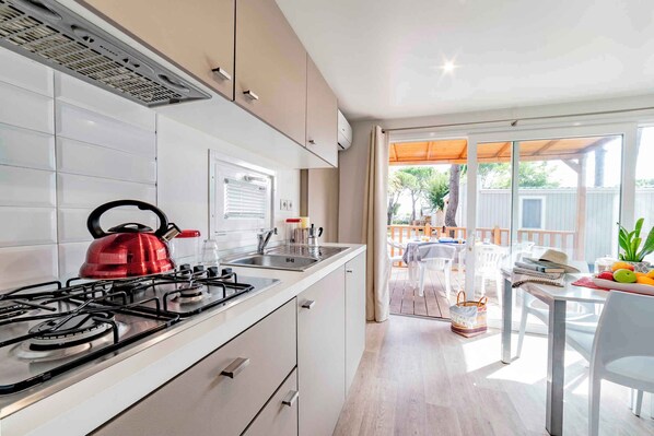Fridge, stovetop