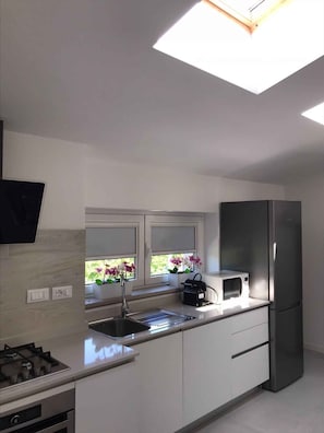 Fridge, oven, stovetop, dishwasher