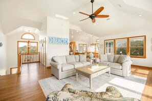 TV, fireplace, table football