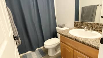 Towels, soap, shampoo, toilet paper
