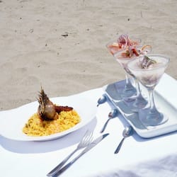 On the beach, white sand